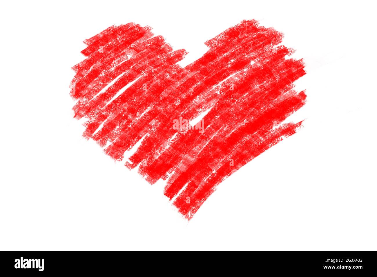 Matite Rosse Romantiche a Forma di Cuore foto stock