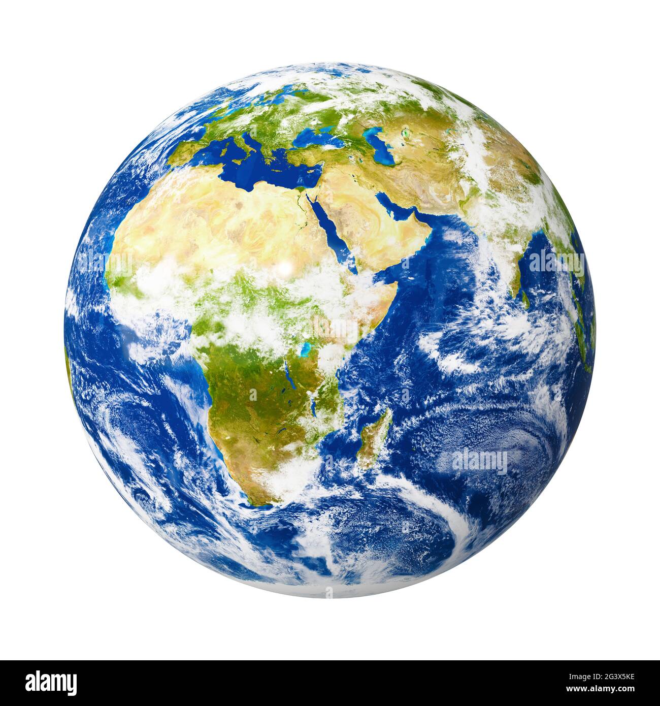 Il nostro pianeta Terra isolato su bianco con maschera di ritaglio Foto Stock
