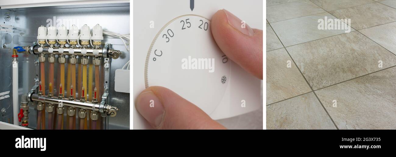 Controllo del riscaldamento a pavimento Foto Stock