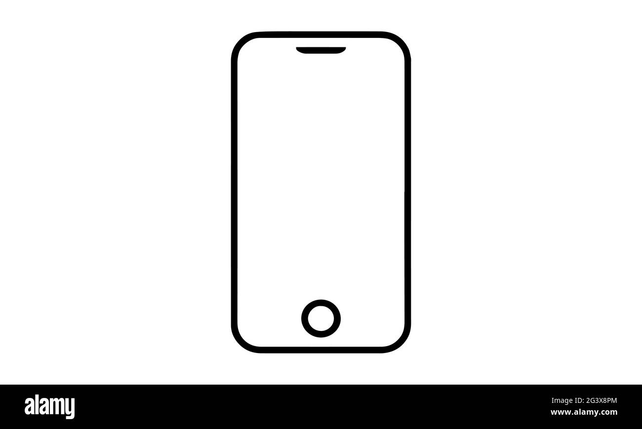 Icona telefono linea simbolo smartphone immagine vettoriale Illustrazione Vettoriale