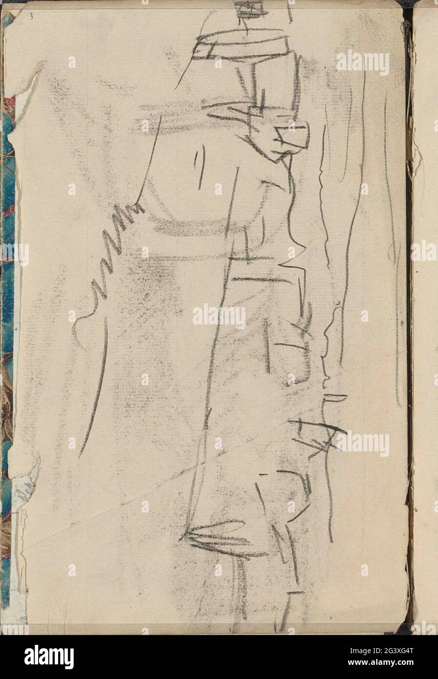 Vista di Amsterdam. Pagina 3 da un libro di schizzo con 13 fogli. Foto Stock