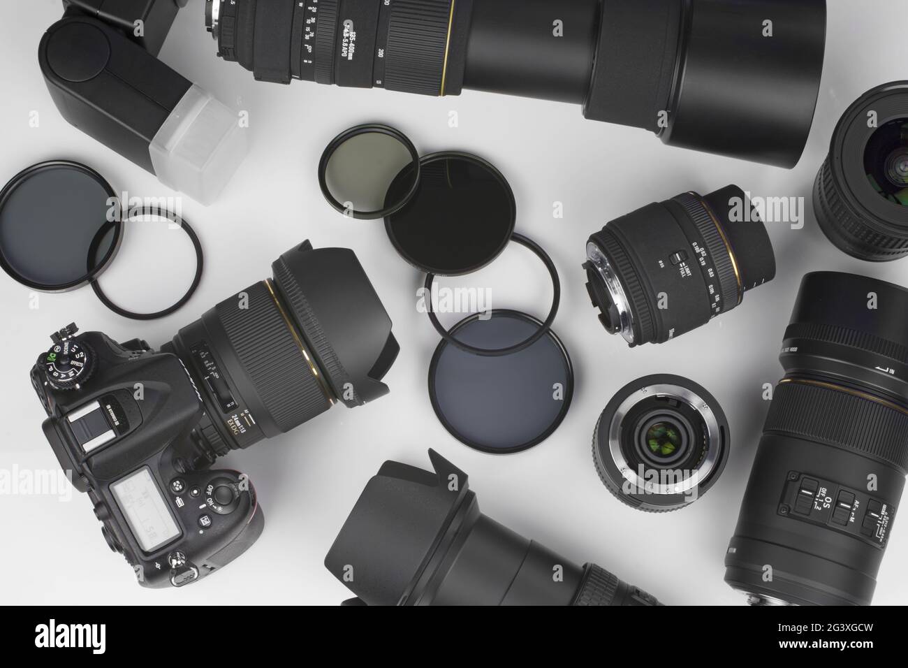 Apparecchiature per fotocamere digitali Foto Stock