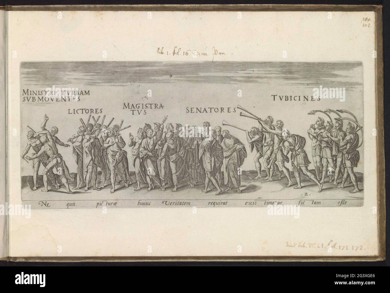 Triompi la processione incontrò inwoners van Rome ; non lasciate che nessuno vada fuori orario l'immagine di questa verità lo richiede ; Romeinse triomfen ; Most Noble ornatißimiq trionfa, e anche per usarlo. L. Pavlvs de re di Macedone catturato dai Persiani, P. Africanus conquista di Cartagine: Pavilos tagliati . No. 100 from The East Pompey , Julius August , il favorito di incenso (... ). La processione Van inwoners van Rome , lictors, magistraten, senatoren en trompetspelers . Titoli in net Engels nell'ondermarge . Prent maakt deel uit van list . Foto Stock