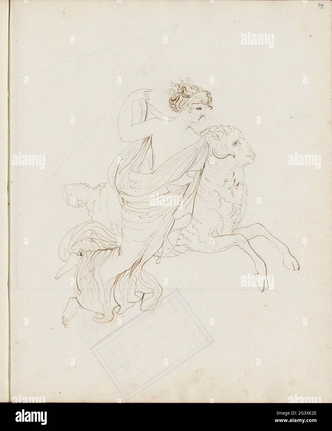 Jason sul montone volante. La foglia 29 recto da un libro di schizzo con 91 fogli. Foto Stock