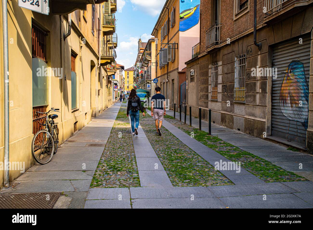 Italia Piemonte Torino quartiere Campidoglio - un quartiere operaio nato a metà Ottocento oggi museo all'aperto e sede del Mau (Museo di Arte Urbana di Torino) Foto Stock