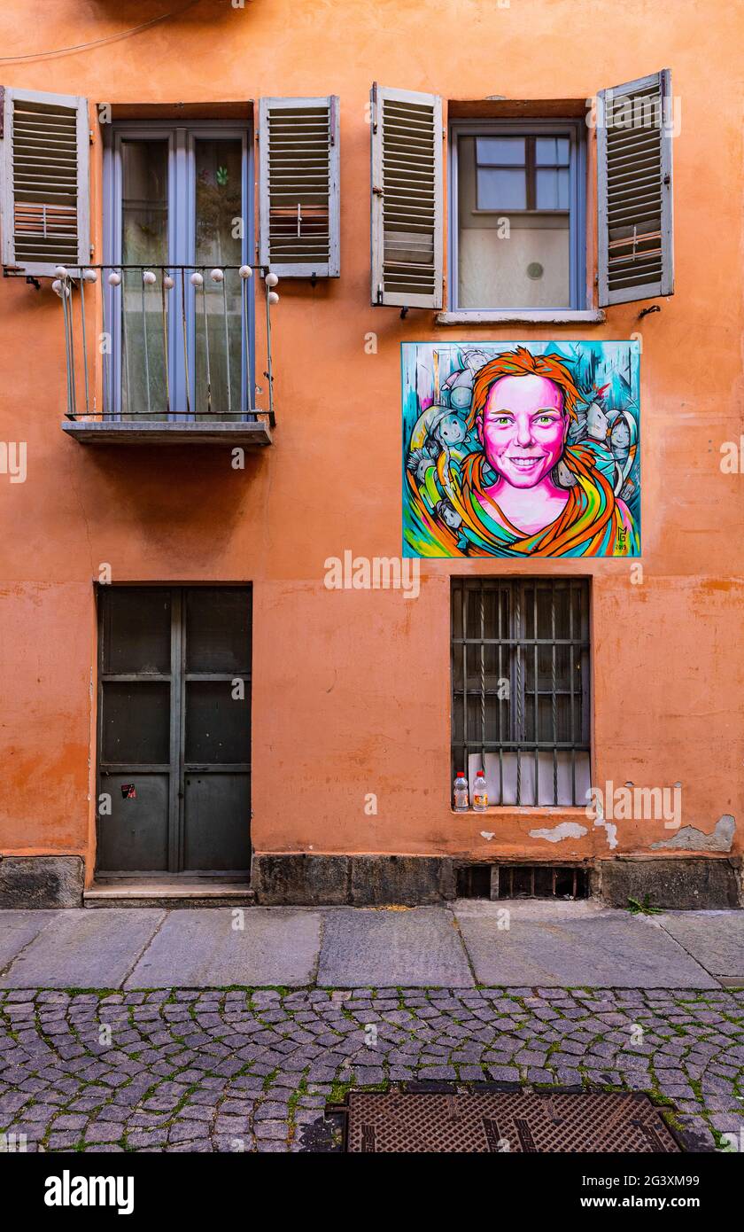 Italia Piemonte Torino quartiere Campidoglio - un quartiere operaio nato a metà Ottocento oggi museo all'aperto e sede del Mau (Museo di Arte Urbana di Torino) Foto Stock