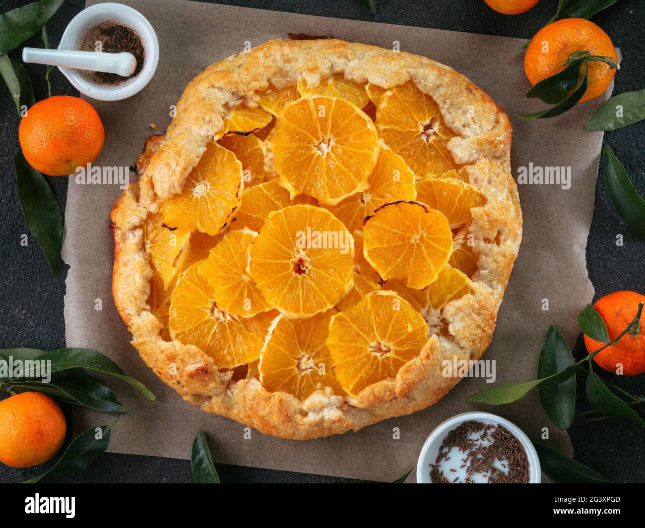 Caraway e crostata arancione Foto Stock