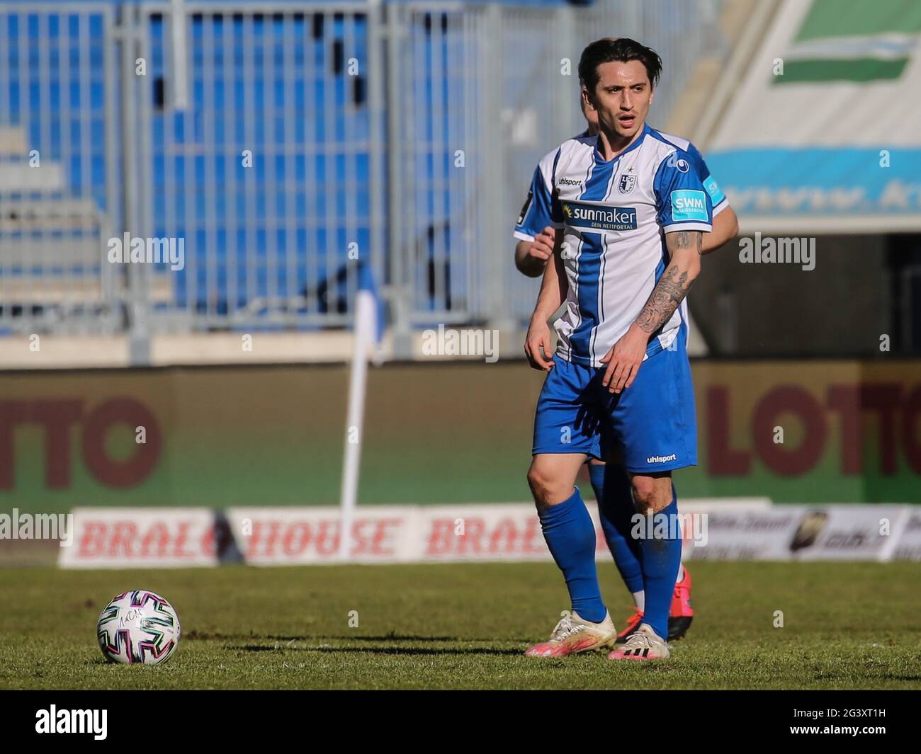 Calciatore turco-tedesco Baris Atik 1° FC Magdeburg DFB 3° campionato 2020-21 Foto Stock