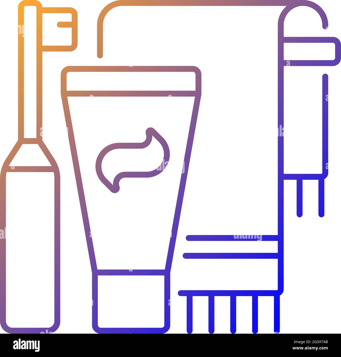 Icona del vettore lineare del gradiente dei denti di spazzolamento Illustrazione Vettoriale