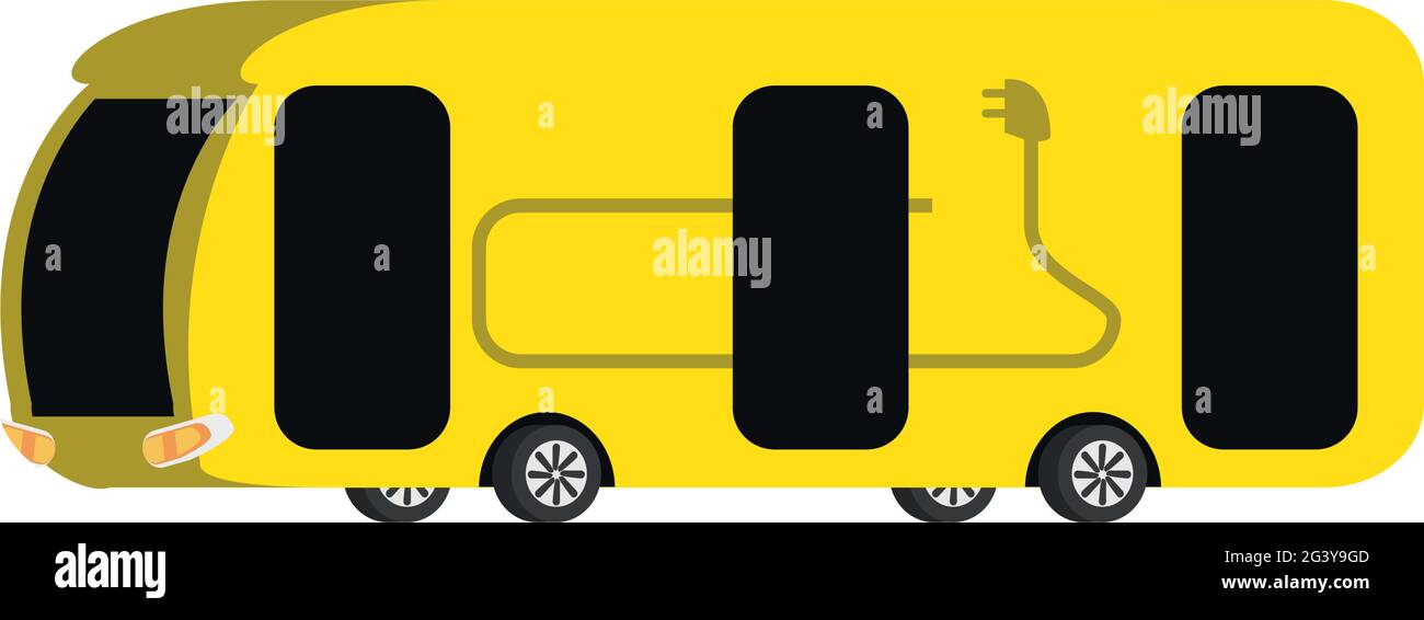 trasporto con autobus elettrico Illustrazione Vettoriale