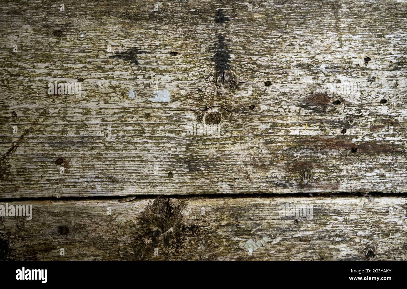 Struttura in legno, due tavole di pino segate Foto Stock