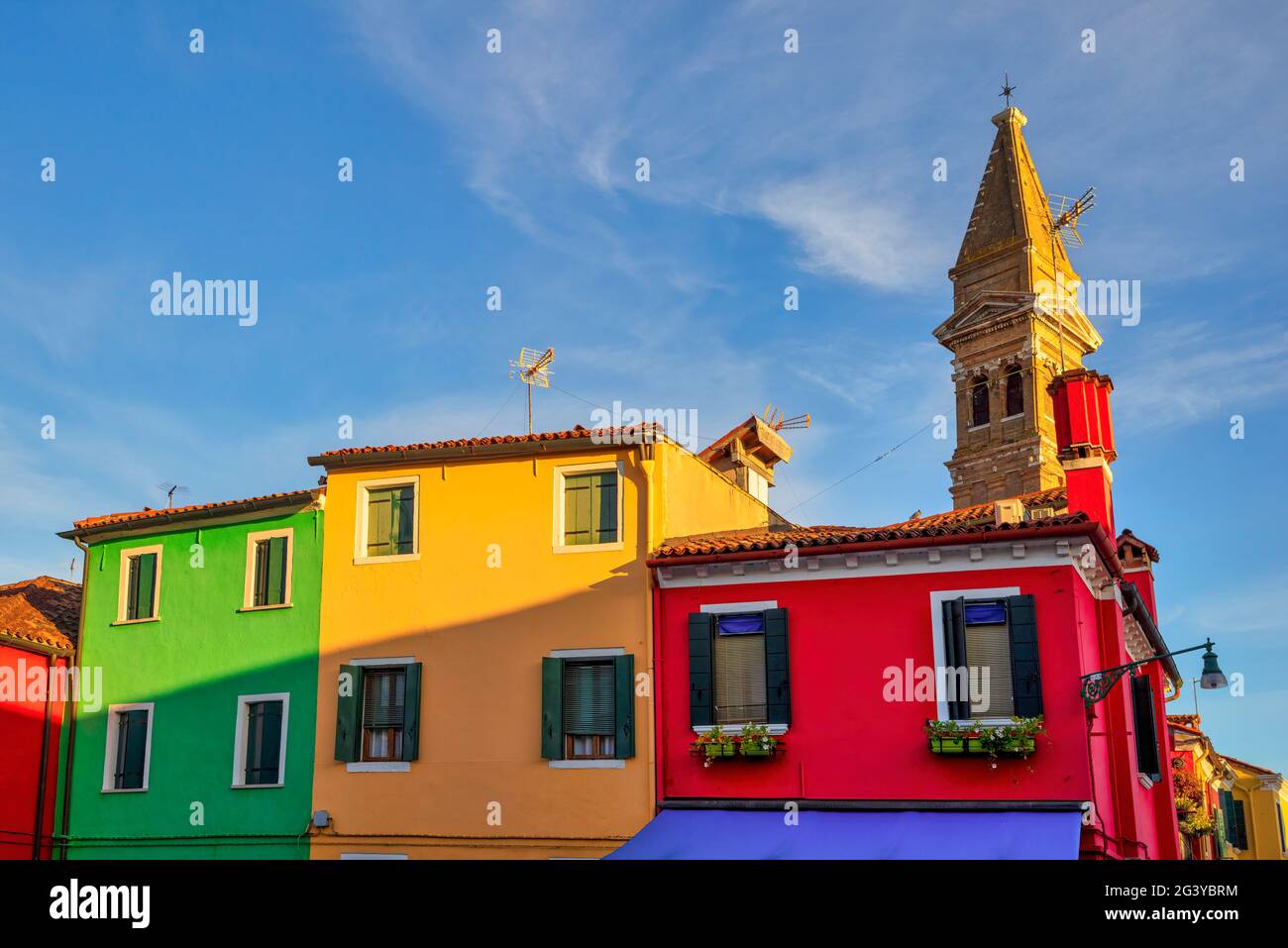 Umore serale a Burano, Venezia, Veneto, Italia, Europa Foto Stock