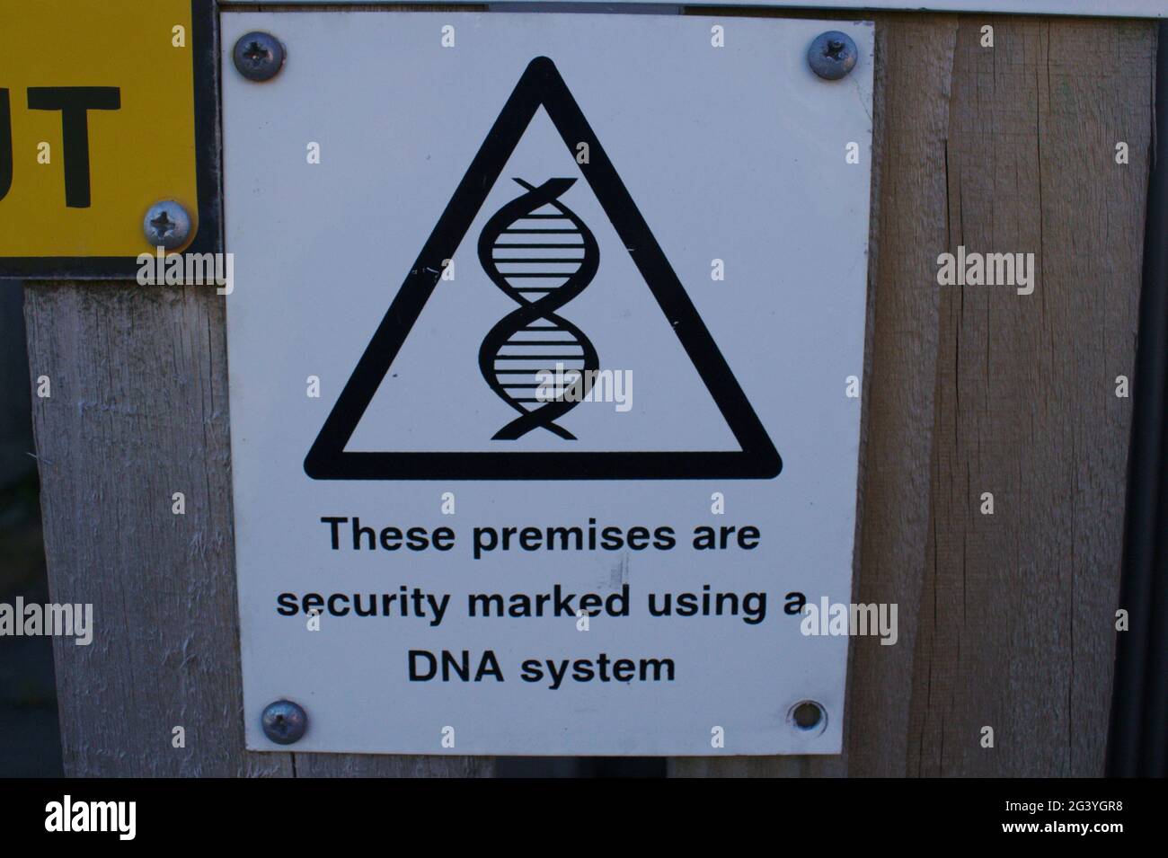 Simbolo di sistema con marcatura di sicurezza DNA, tecnologia Anti Theft Foto Stock