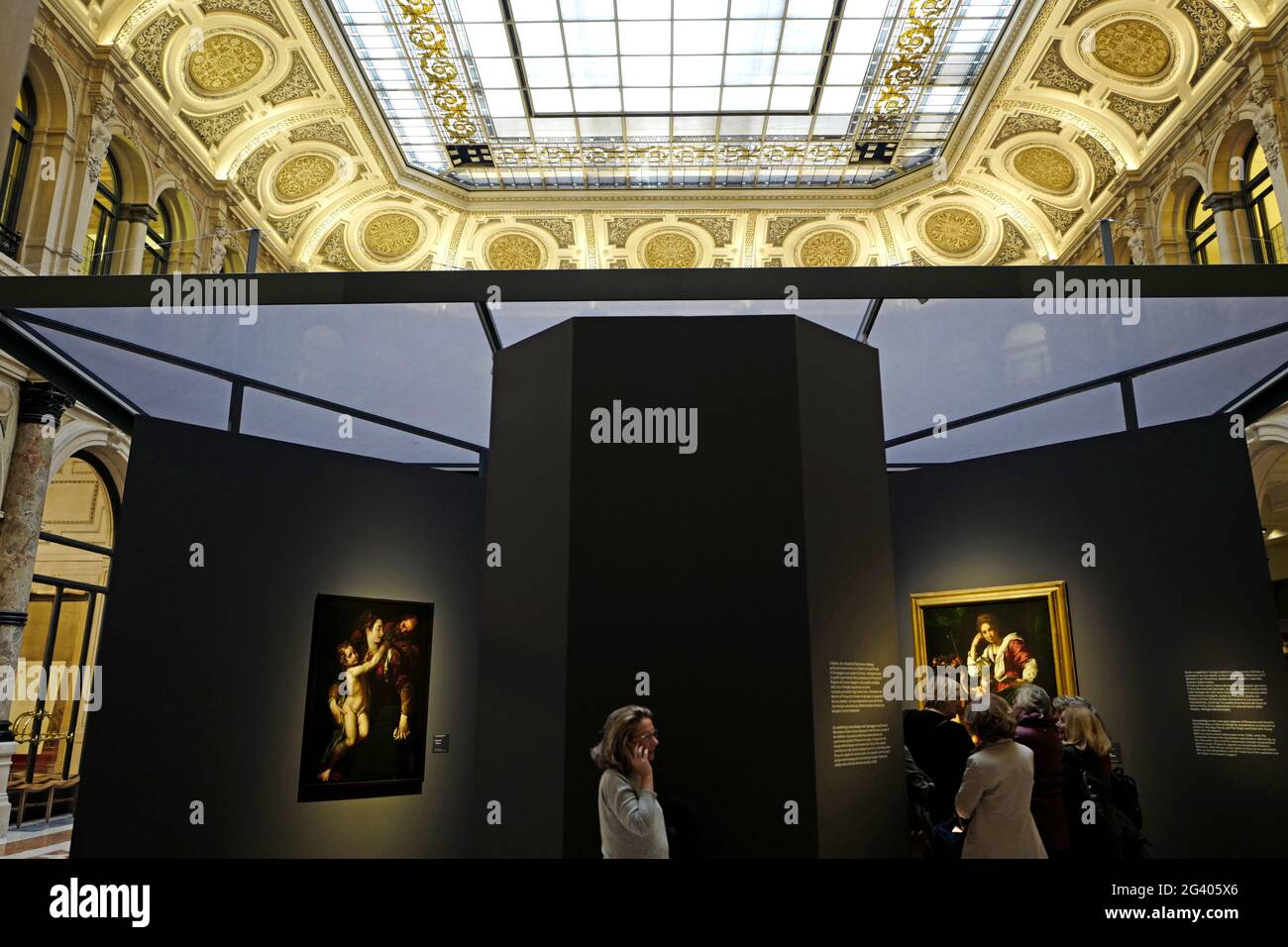 Mostra di pittura italiana di Caravaggio e dei suoi eredi, al Museo le Gallerie d'Italia, a Milano. 2018. Foto Stock