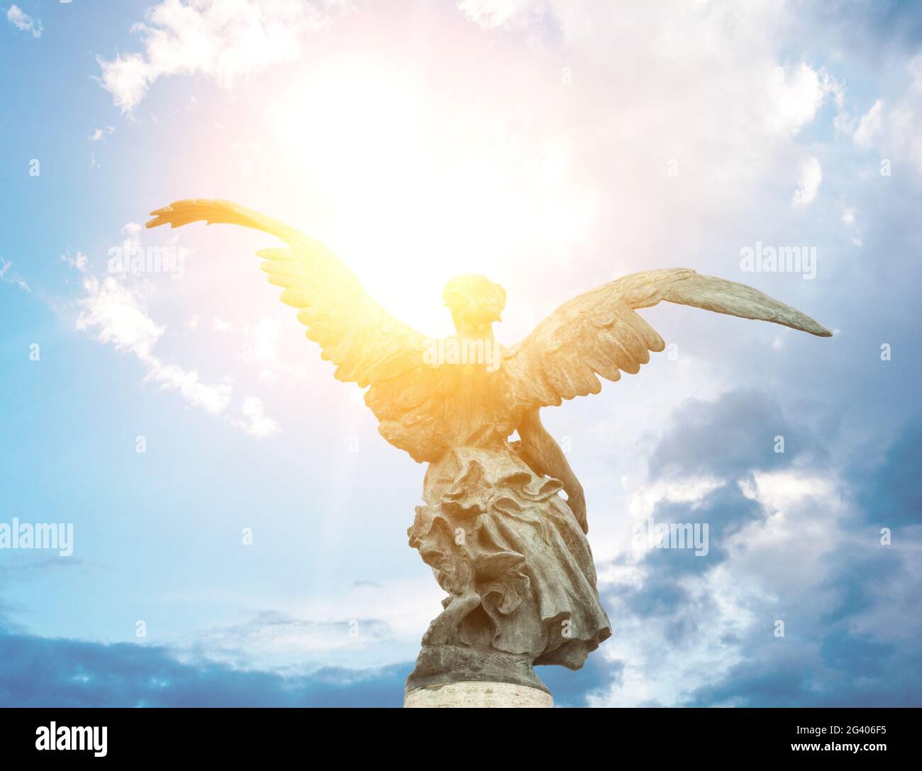 Statua di bronzo di una Vittoria alata Foto Stock