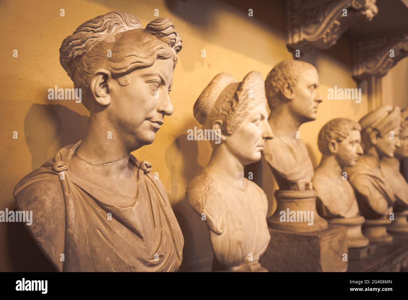 Statue classiche nei Musei Vaticani, Città del Vaticano, Roma Foto Stock