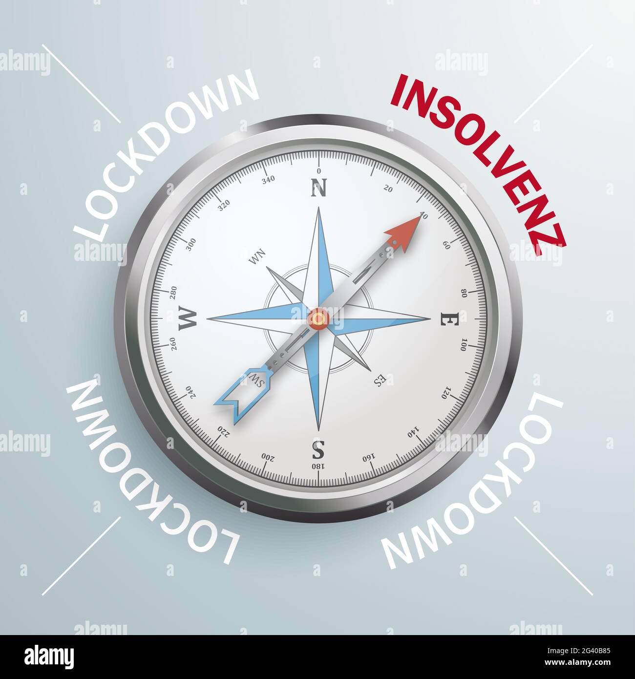 Blocco bussola Neu Insolvenz Foto Stock