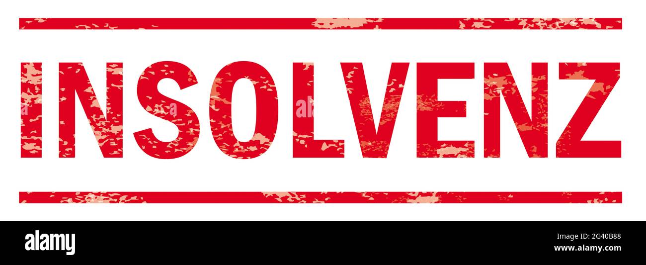 Intestazione di testo rosso Insolvenz Foto Stock