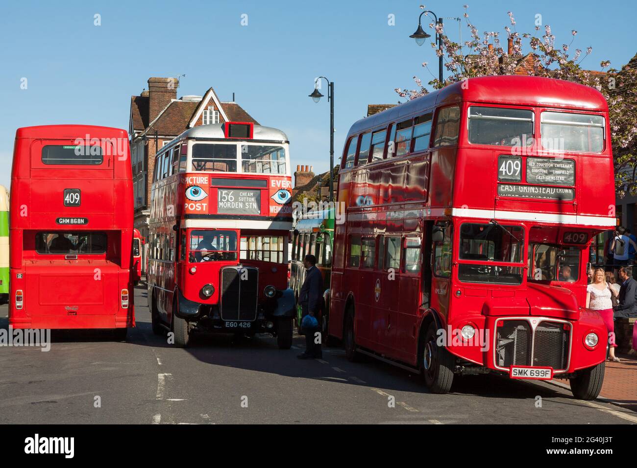 Bus Vintage Rally in East Grinstead West Sussex Foto Stock