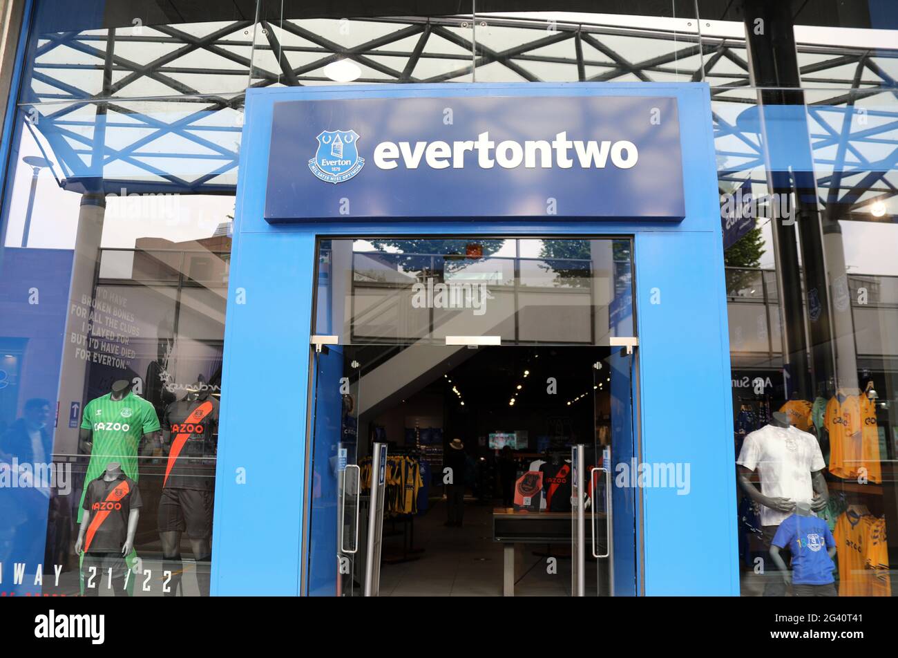 Negozio di abbigliamento sportivo Everton a Liverpool ONE Foto Stock