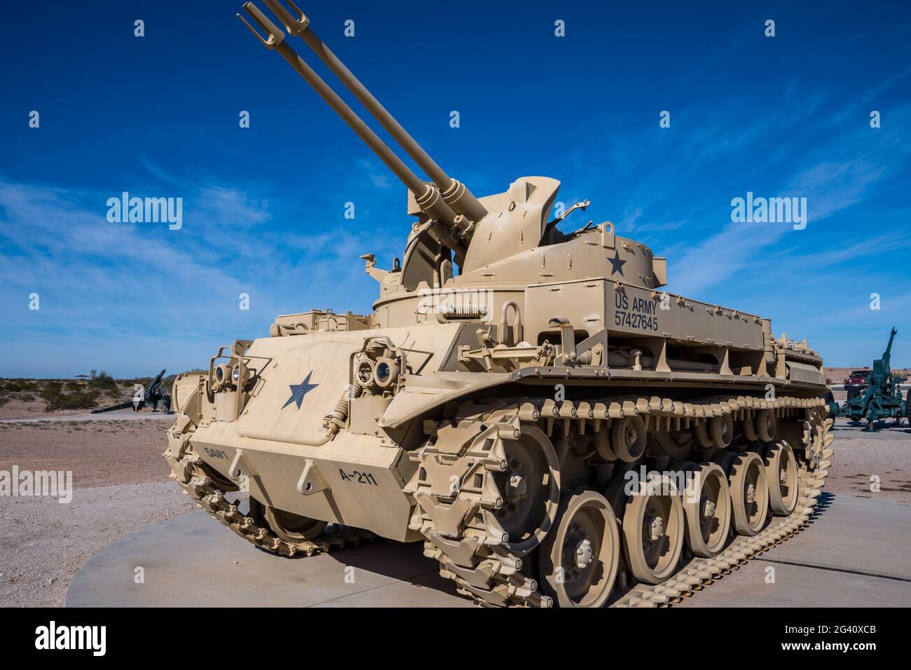 Un'esposizione delle proprietà militari dell'esercito degli Stati Uniti a Yuma, Arizona Foto Stock