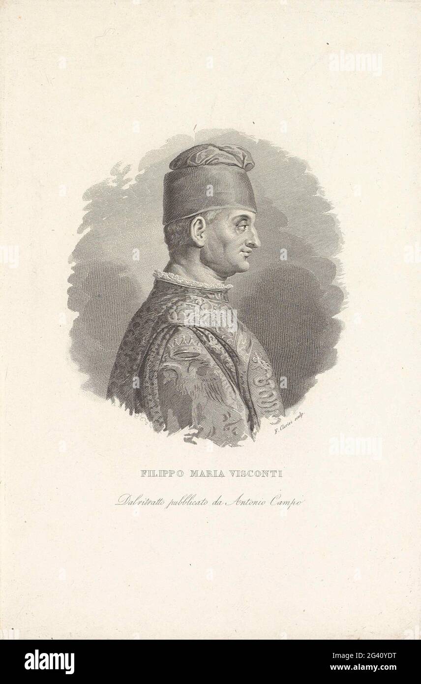 Ritratto di Filippo Maria Visconti, duca di Milano. . Foto Stock