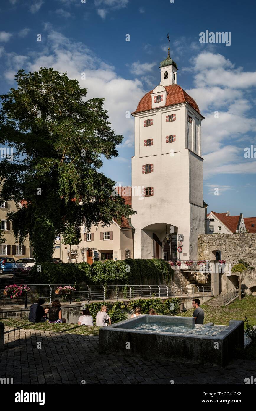 "Porta inferiore" a Gundelfingen sul Danubio, distretto di Dillingen, Baviera, Germania Foto Stock