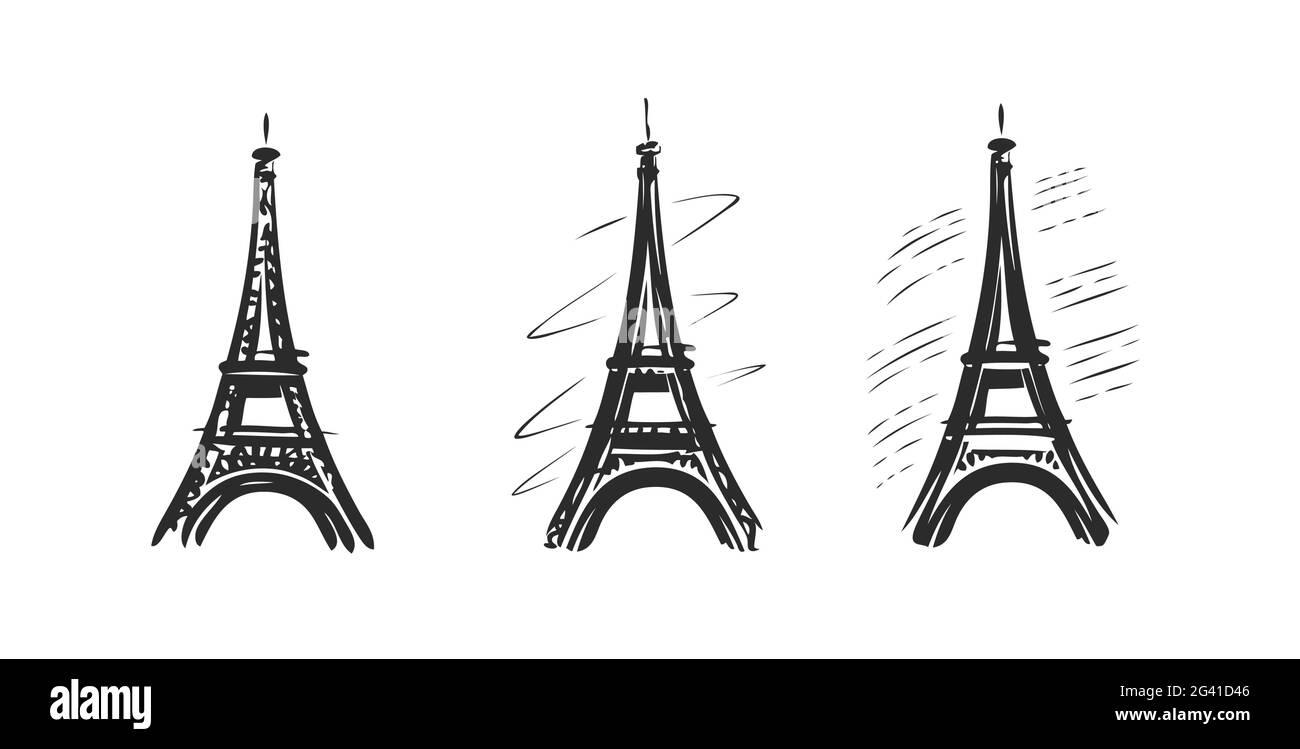 Simbolo della Torre Eiffel. Emblema di Parigi, Francia. Illustrazione vettoriale Illustrazione Vettoriale