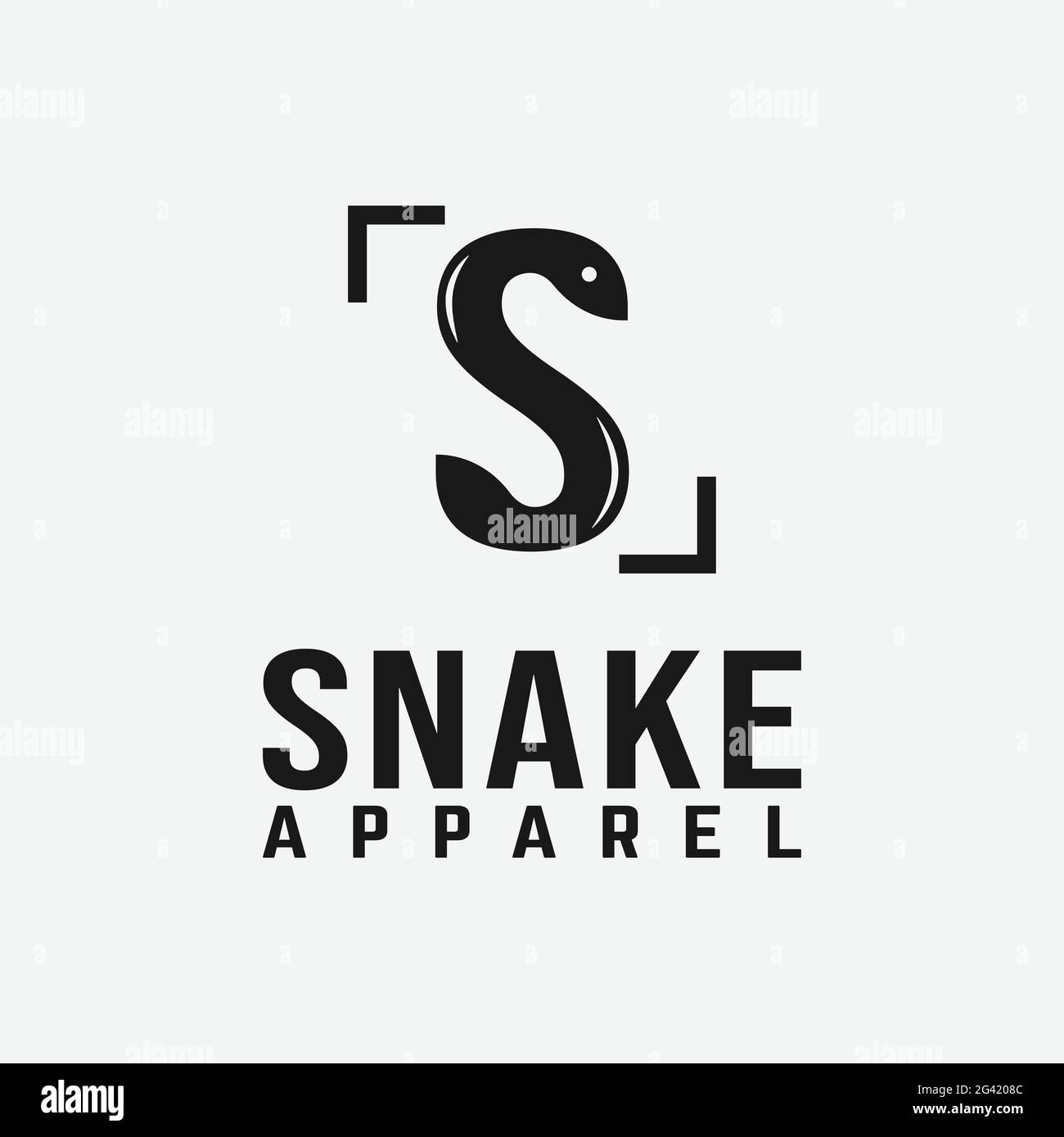 Lettera iniziale S per il modello di progettazione del logo Snake. Adatto per General Fashion Sport Company Business Corporate Apparel marchio semplice vintage retro logo Illustrazione Vettoriale