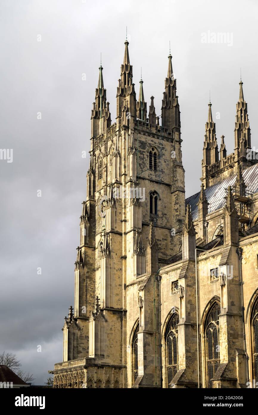 Vista della cattedrale di Canterbury Foto Stock