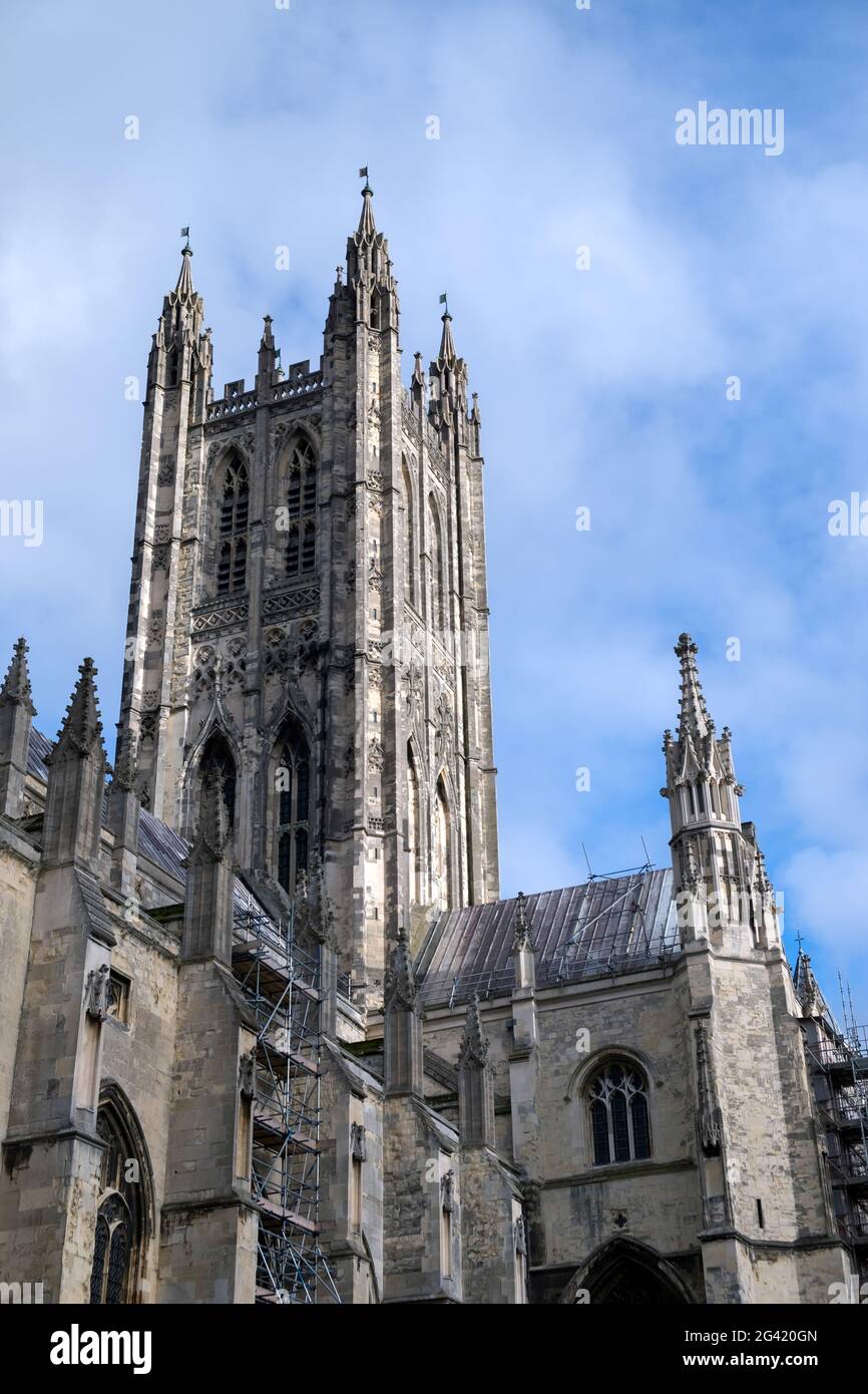 Vista della cattedrale di Canterbury Foto Stock