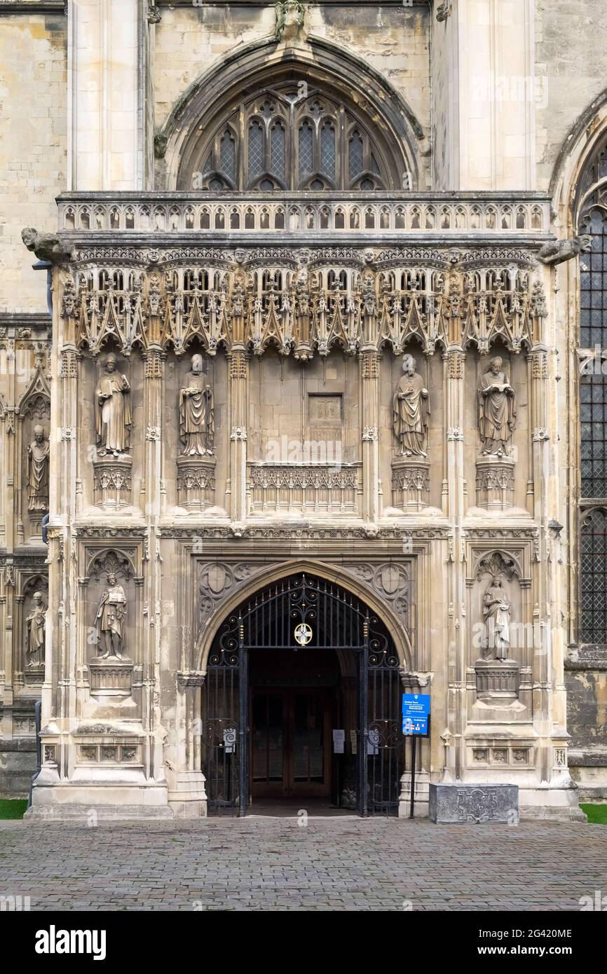 Ingresso alla Cattedrale di Canterbury Foto Stock