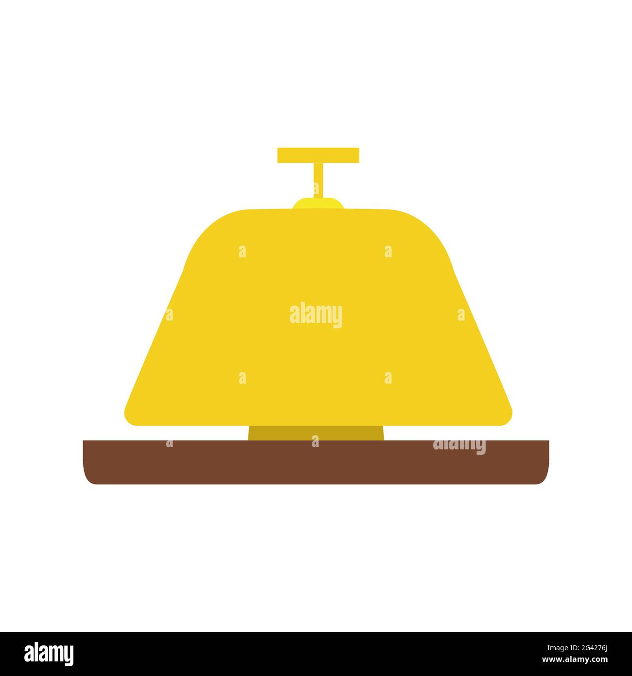 Servizio hotel icona vettore campanello illustrazione simbolo di ricezione chiamata. Cartello di servizio isolato dell'hotel con campanello di aiuto. Icona del pittogramma del suono di allarme di Concierge. C Illustrazione Vettoriale