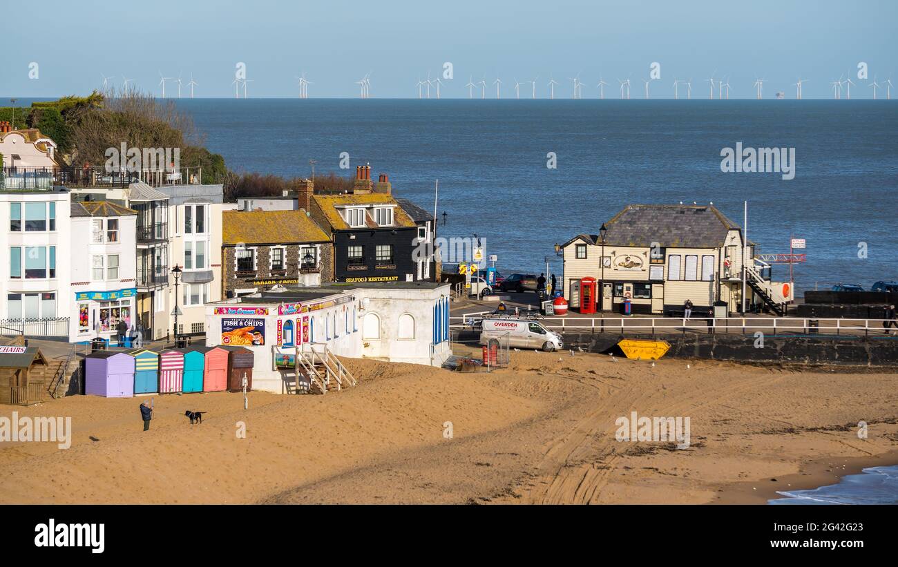 Broadstairs, KENT/UK - 29 GENNAIO : Vista della spiaggia di Broadstairs il 29 Gennaio 2020. Persone non identificate Foto Stock