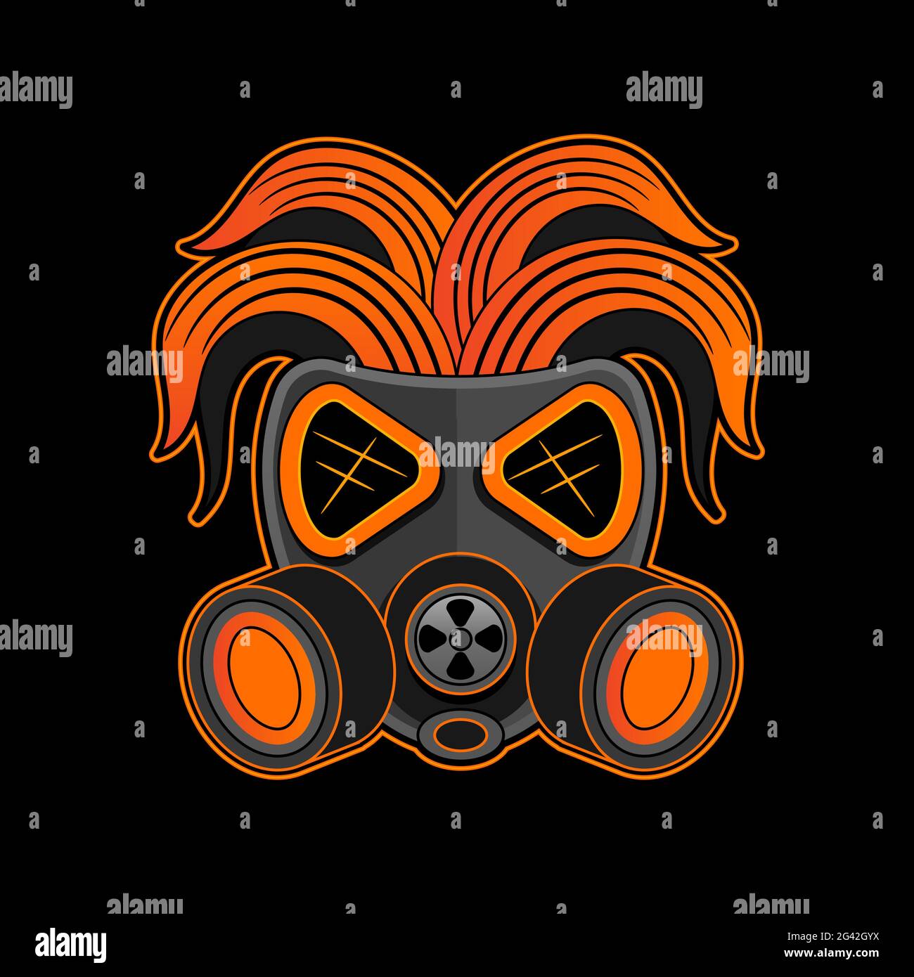 Cranio Graffiti con maschera a gas. Design per stampe di magliette adesivi Immagine e Vettoriale Alamy