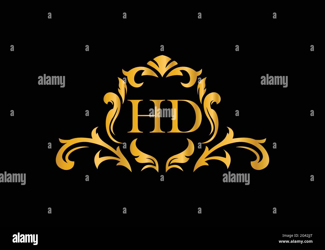Lettere Alfabeto di lusso HD. Alfabeto floreale dorato . Le iniziali del monogramma perfettamente per gli inviti di nozze, il biglietto di auguri, il logo ed altro disegno. Illustrazione Vettoriale