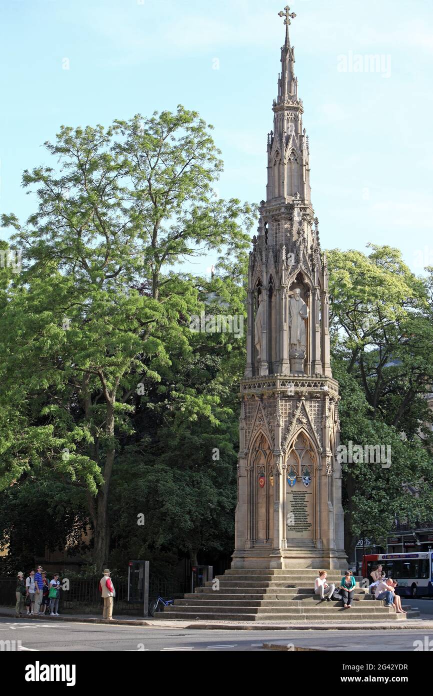 Martyrs Memorial, Kreuzung von St Gilles, Magdalen und Beaumont Street, Oxford, Oxfordshire, Inghilterra Foto Stock