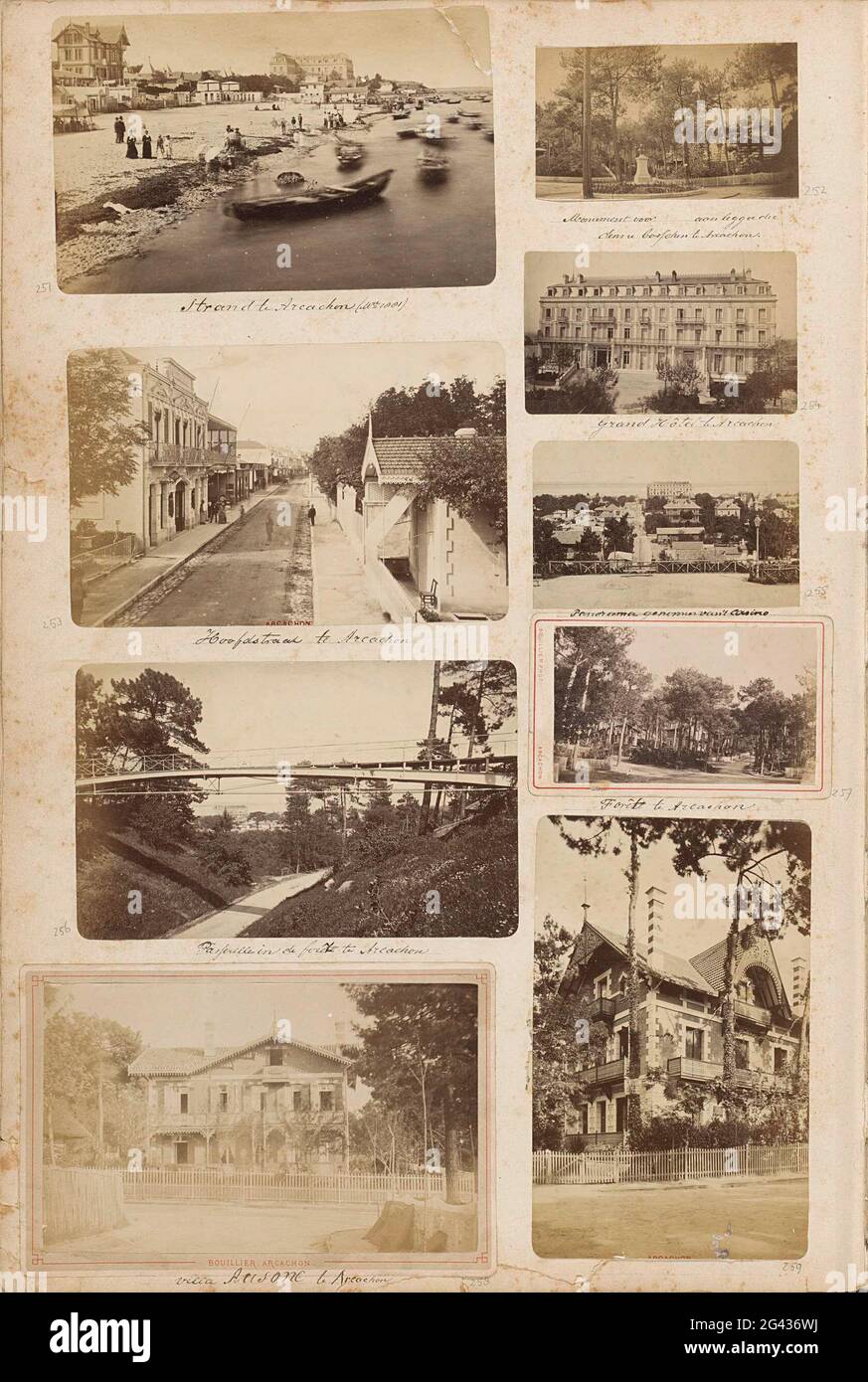 Esterno del Grand Hôtel di Arcachon. Parte dell'album fotografico di Robert Daniel Crommelin (1841-1907). Foto Stock