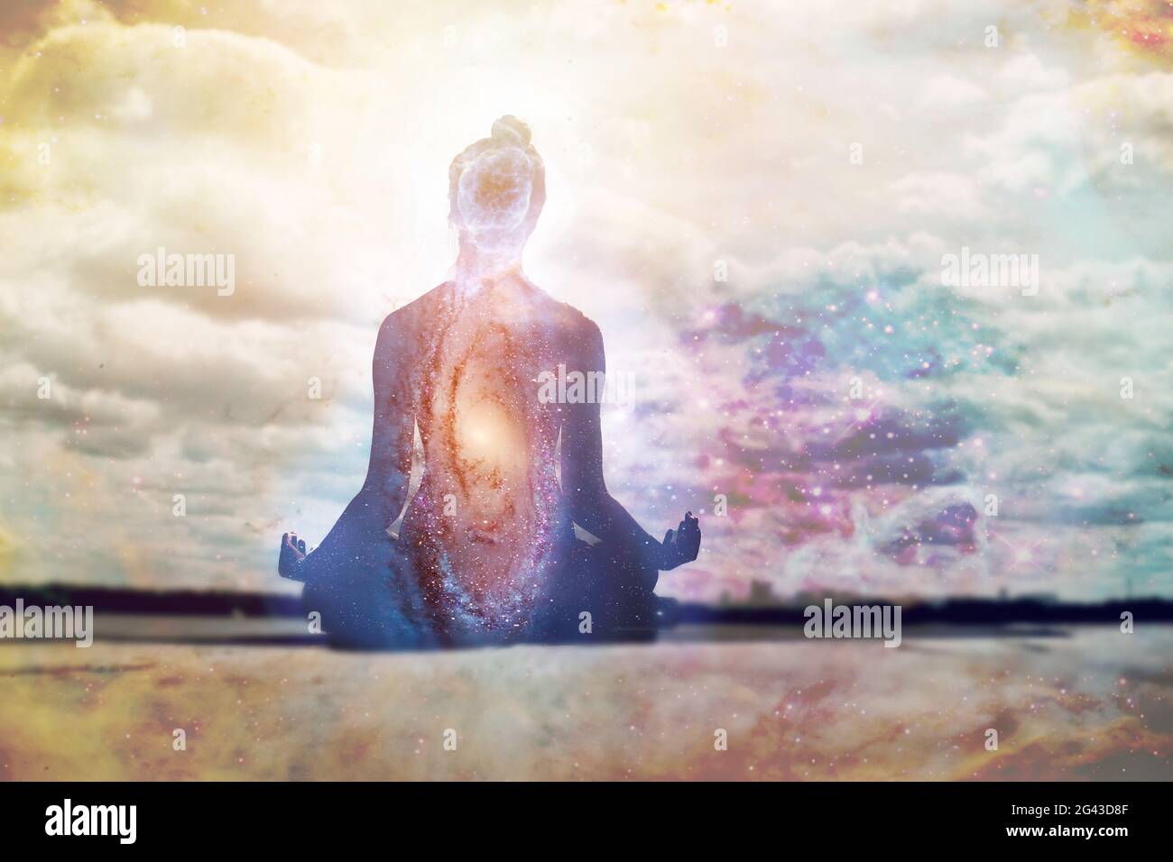 Giorno di yoga e simbolo di meditazione. Foto Stock