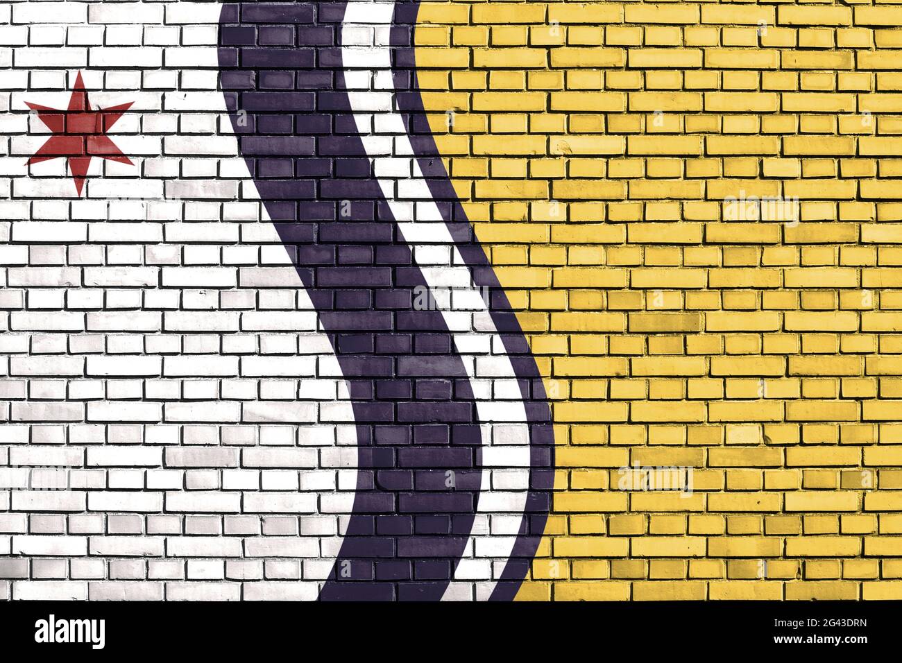 Bandiera di South Bend dipinto su muro di mattoni Foto Stock