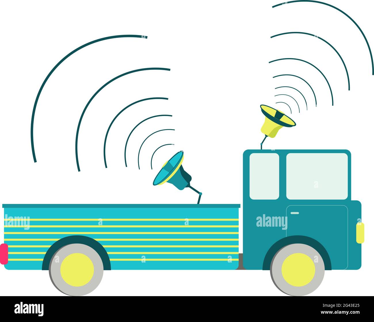 Altoparlanti per il trasporto del carrello. Sfondo bianco. Illustrazione Vettoriale