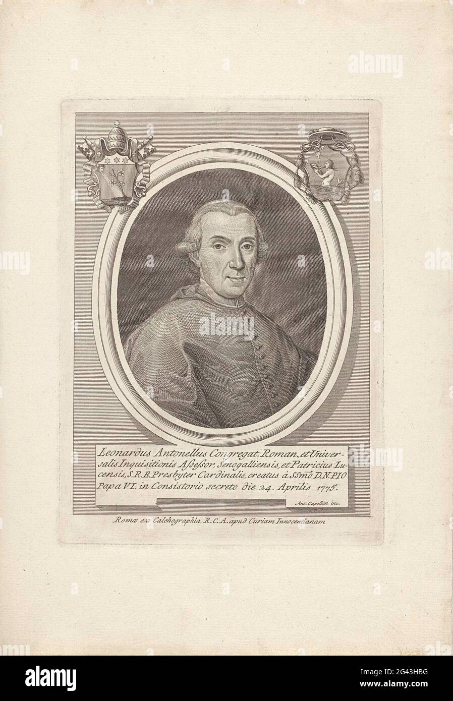 Ritratto del cardinale Leonardo Antonelli; Ritratti di cardinali. . Foto Stock