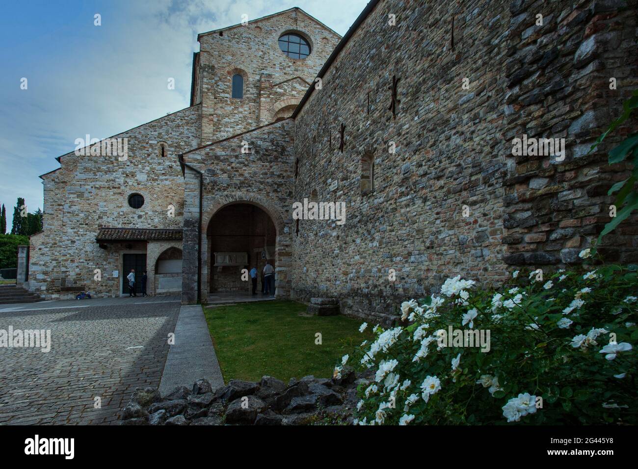 La basilica patriarcale e il battistero di Aquileia nel Friuli Venezia Giulia. La città fu fondata dai Romani nel 181 a.C. e fa parte Foto Stock