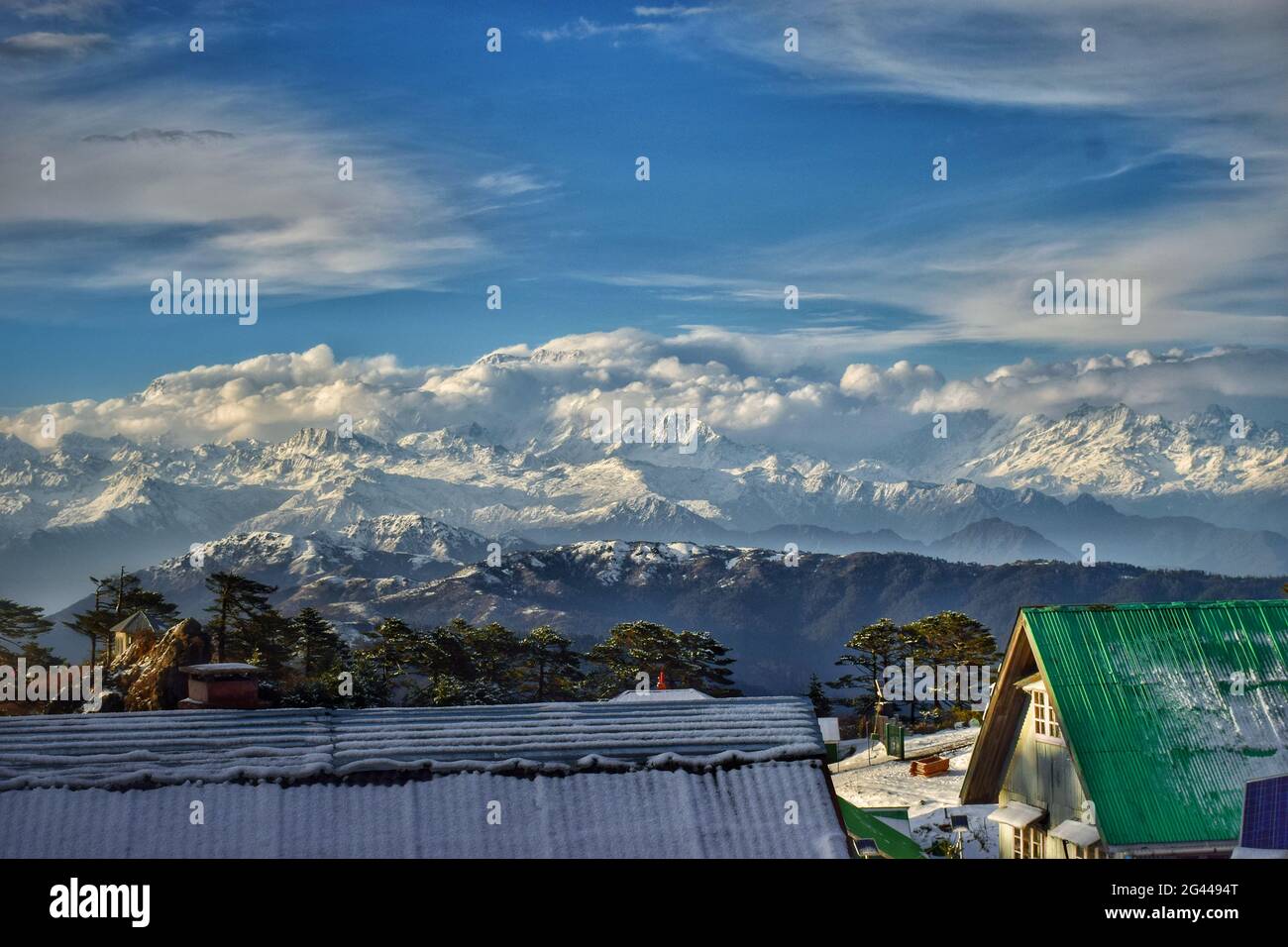 Vista su Sandakfu e Kanchanjangha Foto Stock