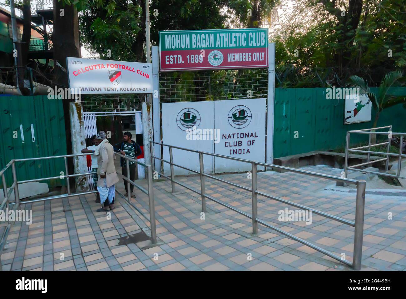 Kolkata, Bengala Occidentale, India - 12th Gennaio 2020 : la porta del Mohun Bagan Athlectic Club, ora chiamato ATKMB, il club calcistico nazionale dell'India. Foto Stock