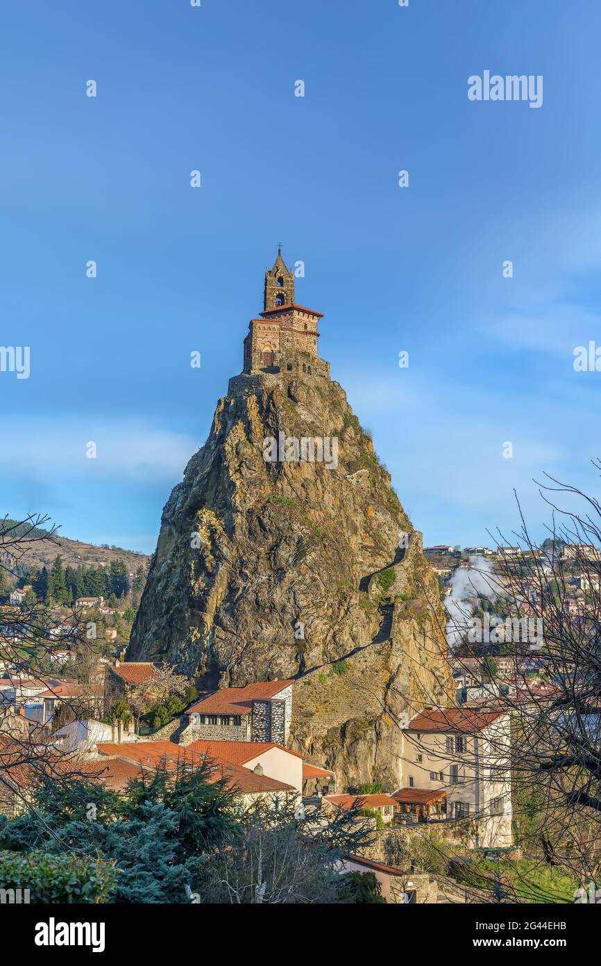 Saint Michel d'Aiguilhe, le Puy-en-Velay, Francia Foto Stock