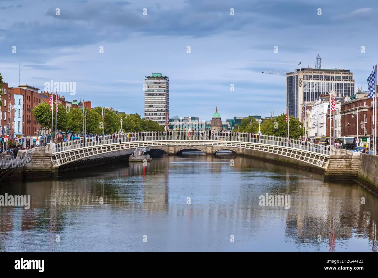 Il fiume Liffey, Dublino, Irlanda Foto Stock