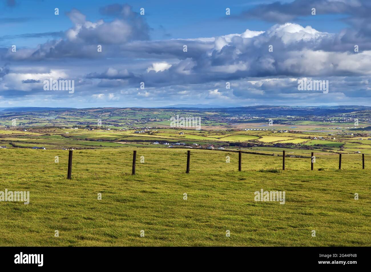Paesaggio vicino alle scogliere di Moher, Irlanda Foto Stock