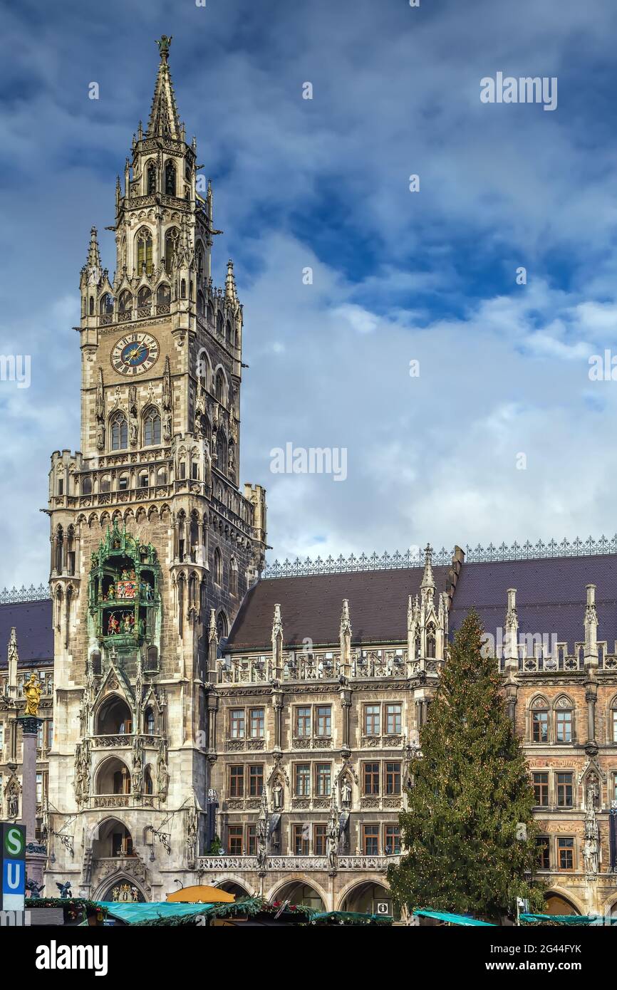 Nuovo Municipio, Monaco, Germania Foto Stock