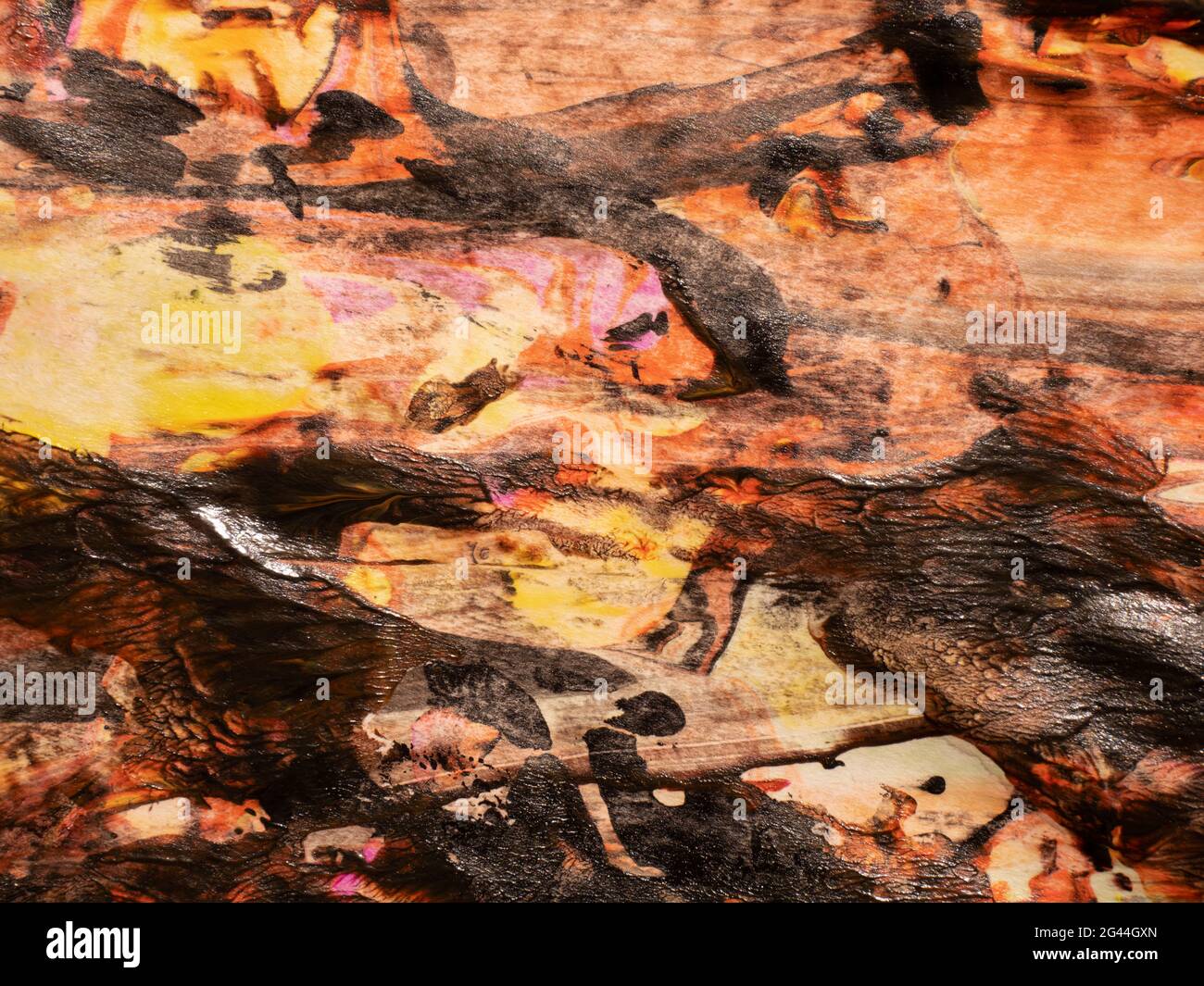 Immagine astratta di colori misti di vernice acrilica Foto Stock